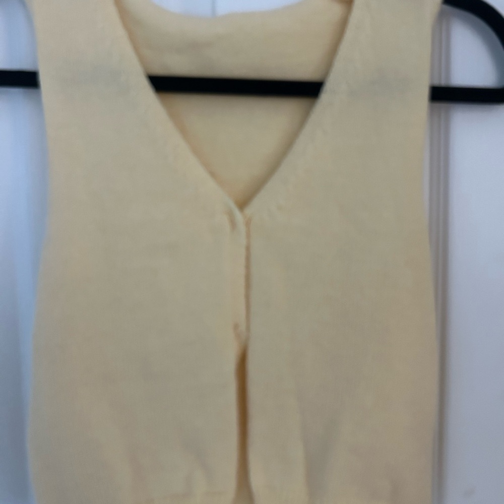Yellow Sleeveless Sweater Vest